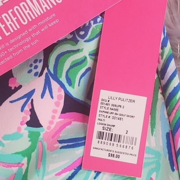New Lilly Pulitzer UPF50+ Luxletic Daphne Skort - Picture 8 of 10
